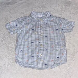 (3 for $10) baby gap dinosaur button up  Checkered Shirt 🦕